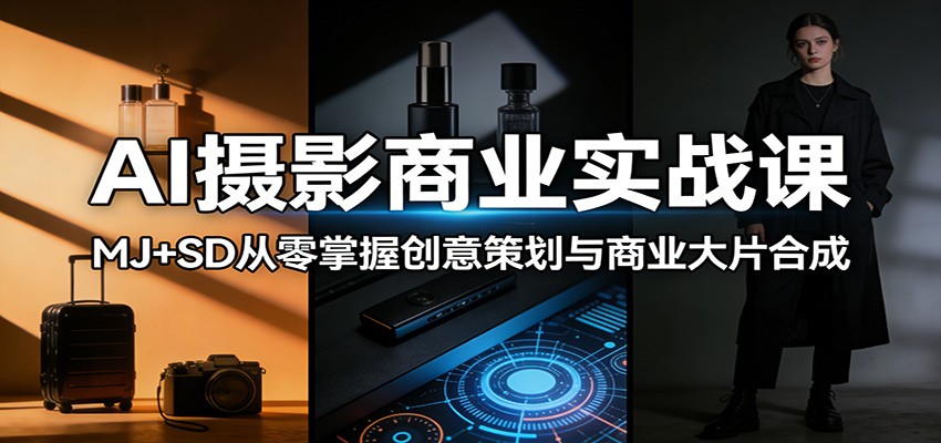 AI摄影商业实战课：MJ+SD从零掌握创意策划与商业大片合成-千寻创业网