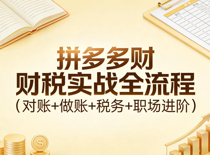拼多多财税实战全流程（对账+做账+税务+职场进阶）-千寻创业网