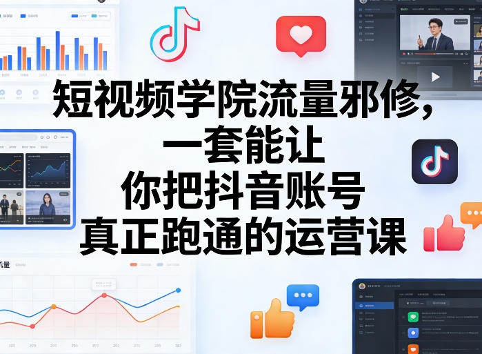 短视频学院流量邪修，一套能让你把抖音账号真正跑通的运营课-千寻创业网