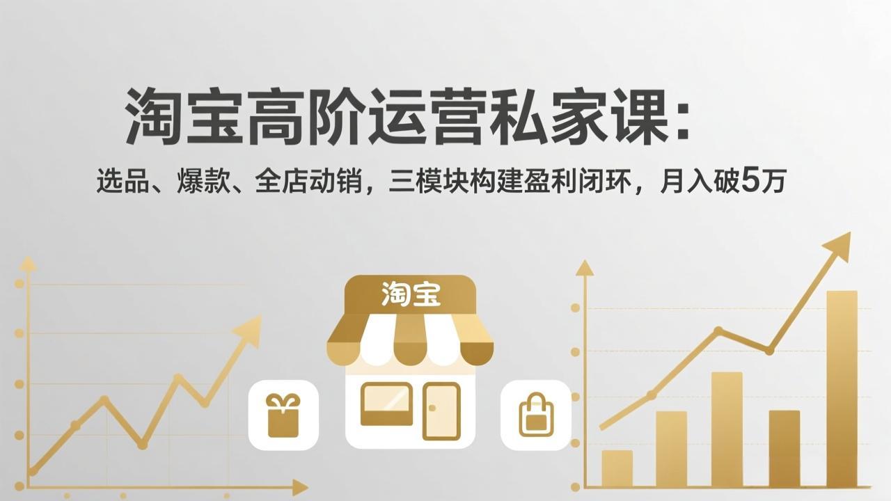 （17944期）淘宝高阶运营私家课（更新26年4月）：选品、爆款、全店动销，三模块构建盈利闭环，月入破5万-千寻创业网