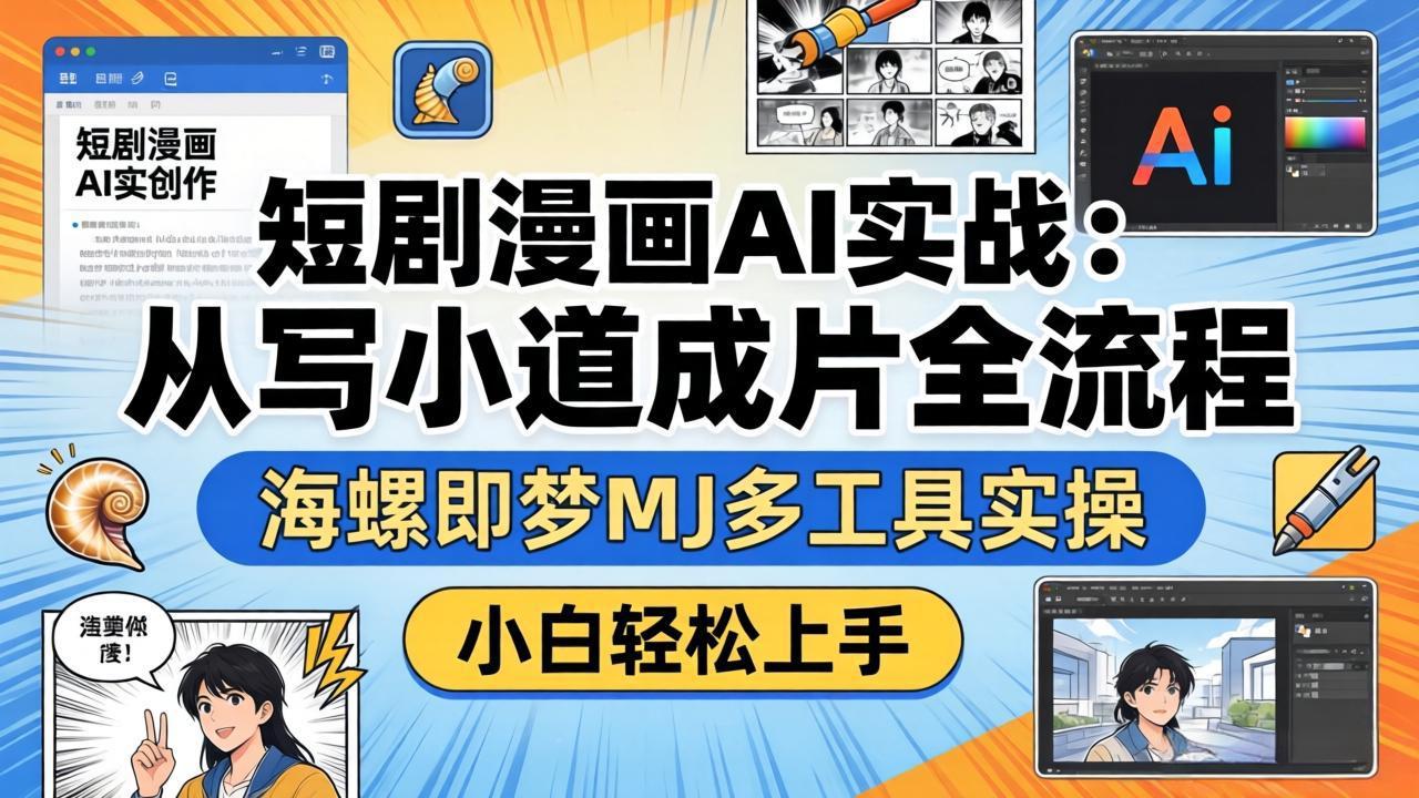 （17945期）短剧漫画AI实战：从写小说到成片全流程，海螺即梦MJ多工具实操，小白轻松上手-千寻创业网