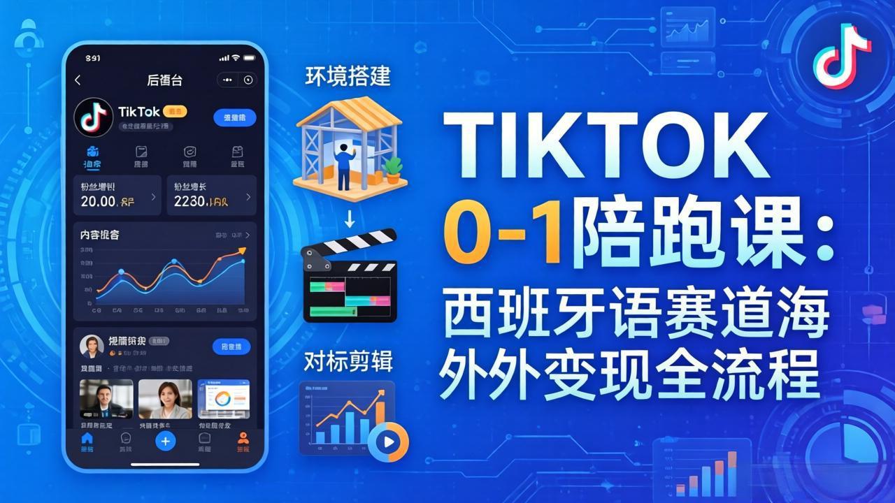 （17908期）TIKTOK 0-1 陪跑课：从环境搭建到刷对标剪辑，西班牙语赛道海外变现全流程-千寻创业网