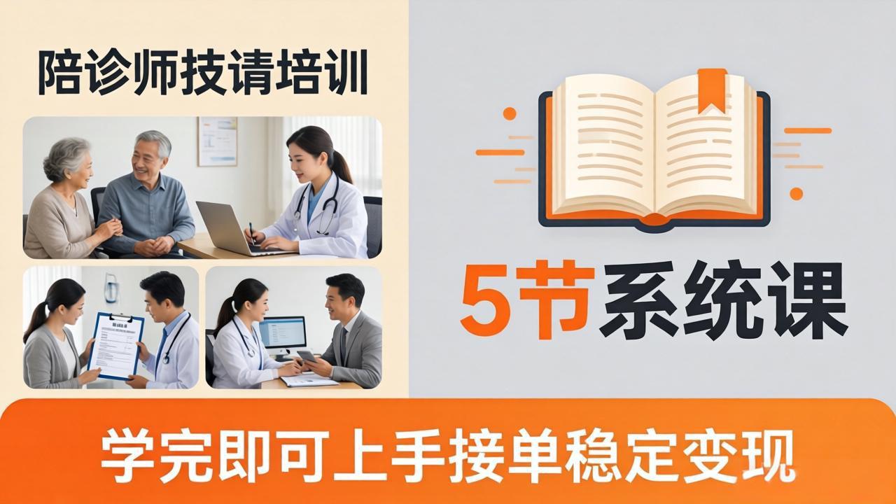（18116期）想做陪诊师不知从何下手？5节系统课教你掌握核心技能，学完即可上手接单稳定变现-千寻创业网