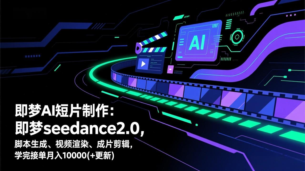 （17969期）即梦AI 短片制作(更新)：即梦seedance2.0，脚本生成、视频渲染、成片剪辑，学完接单月入10000+-千寻创业网
