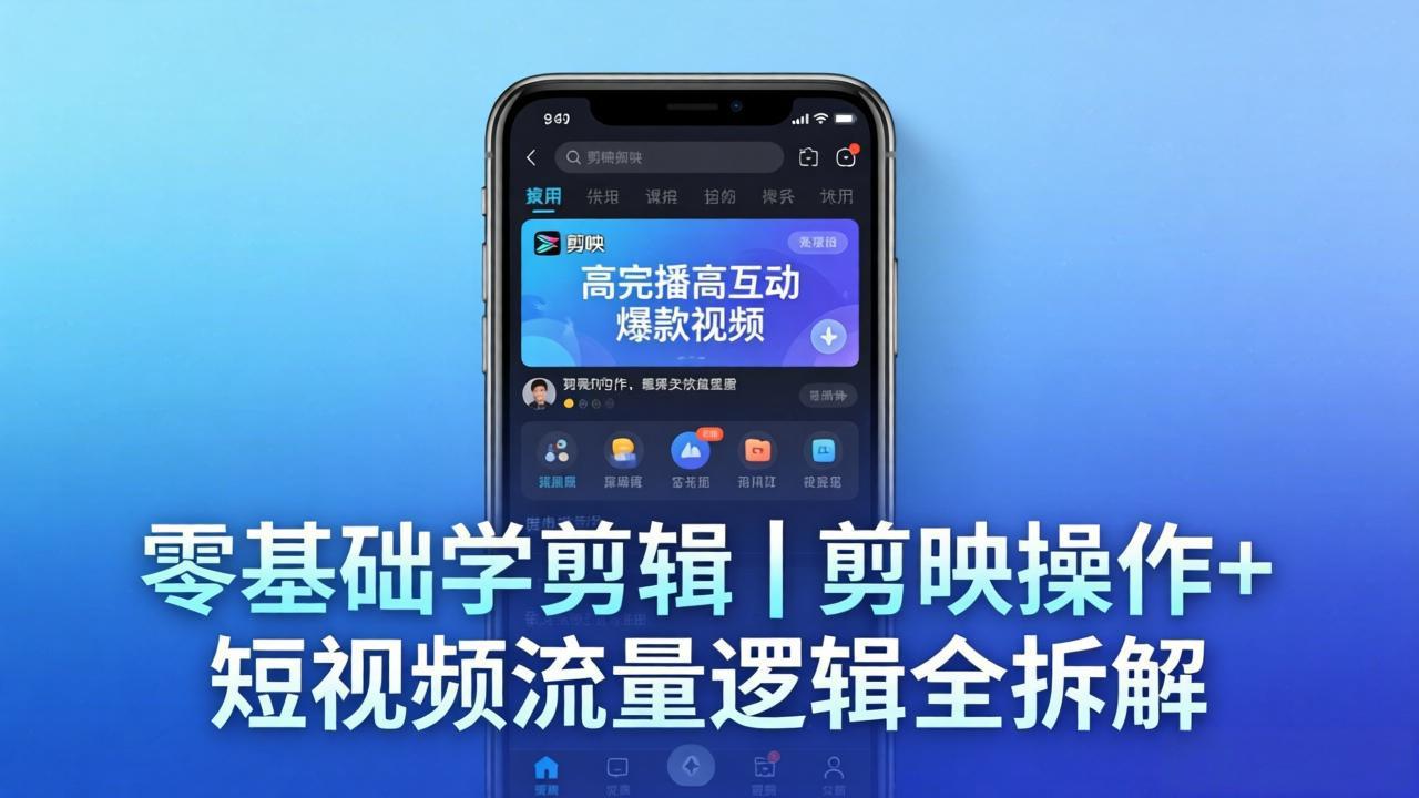 （18117期） 【零基础学剪辑】剪映操作+短视频流量逻辑全拆解｜手把手教你剪出高完播高互动爆款视频-千寻创业网