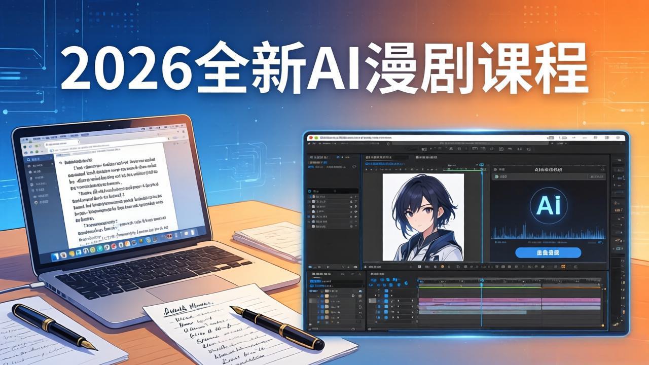 (17893期)2026全新AI漫剧课程:覆盖创作全链路,教你写作分镜剪辑配音一站式打造漫剧作品-千寻创业网