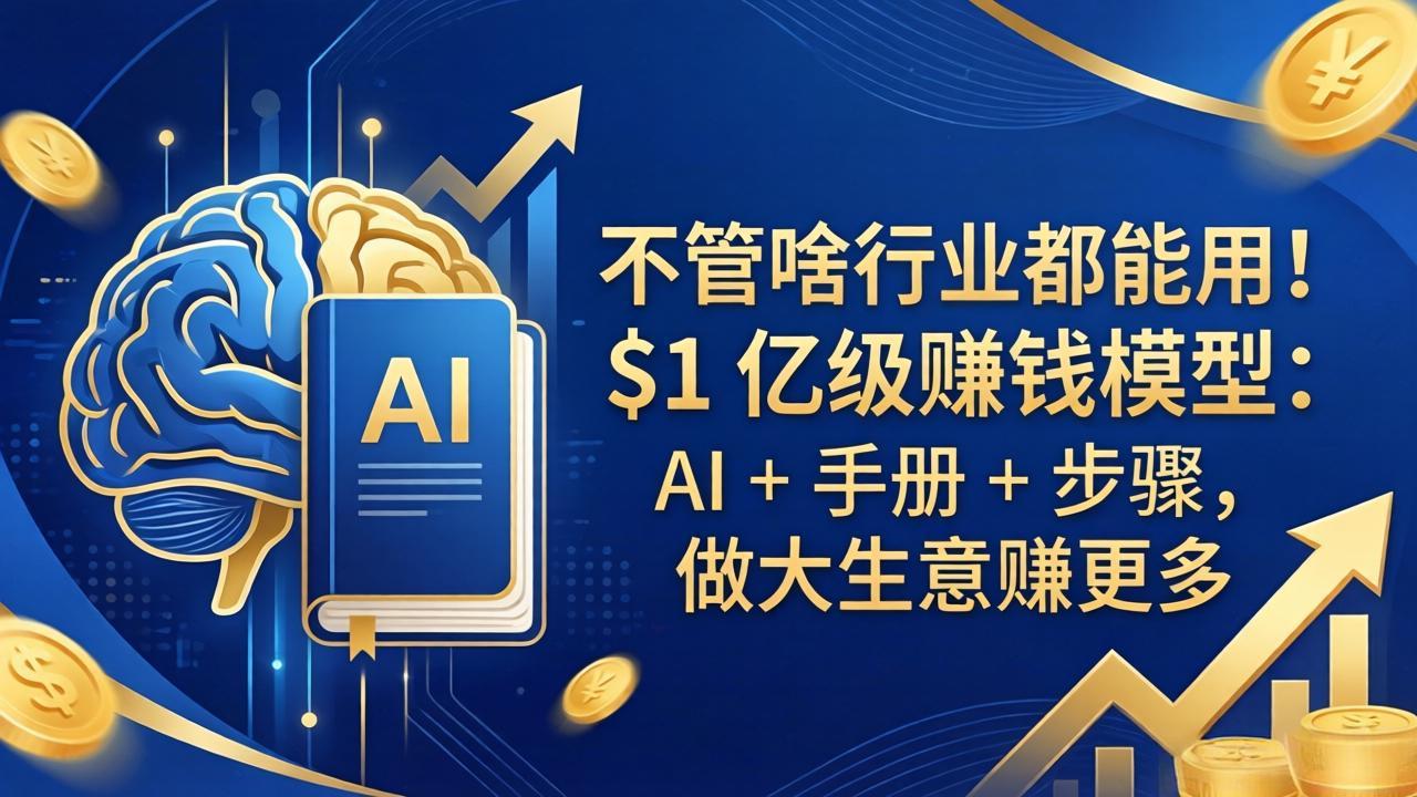 （18055期）不管啥行业都能用！$1 亿级赚钱模型：AI + 手册 + 步骤，做大生意赚更多-千寻创业网