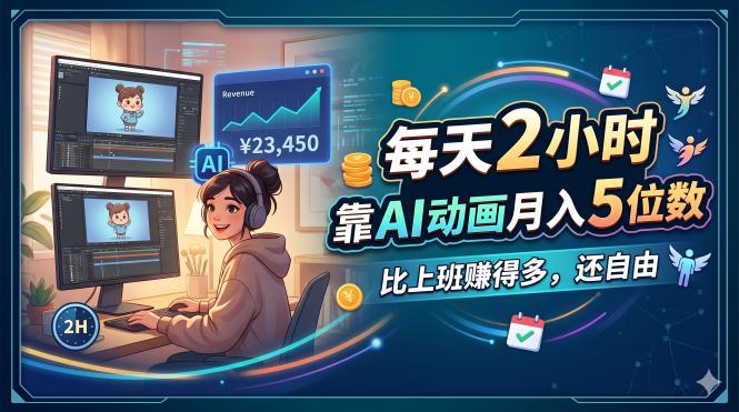 （18051期）每天 2 小时，靠 AI 动画月入 5 位数，比上班赚得多，还自由-千寻创业网