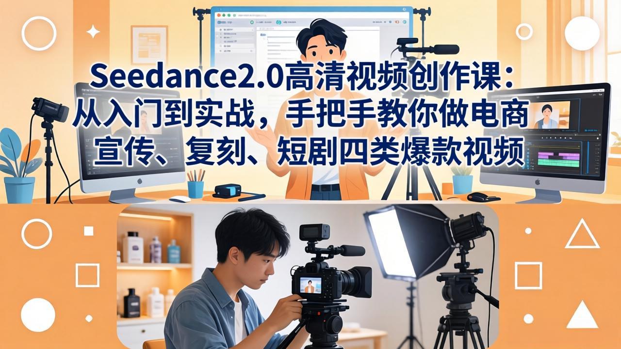 （18019期）Seedance2.0高清视频创作课：从入门到实战，手把手教你做电商、宣传、复刻、短剧四类爆款视频-千寻创业网
