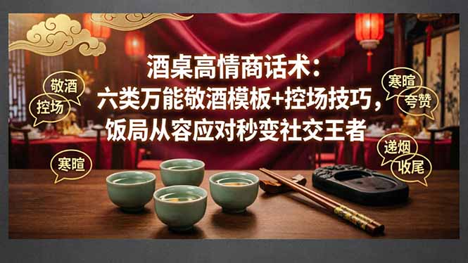（18020期）付费文章：酒桌高情商话术：六类万能敬酒模板+控场技巧，饭局从容应对秒变社交王者-千寻创业网