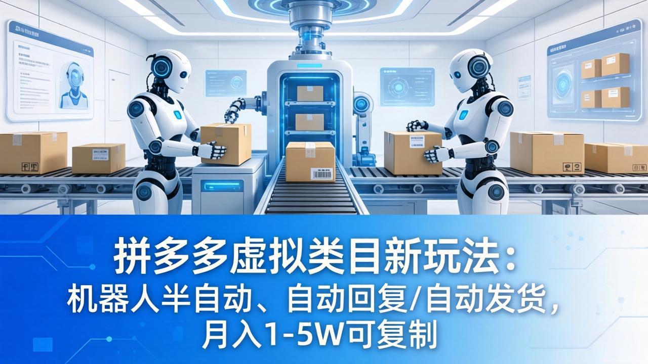 （18038期）拼多多虚拟类目新玩法：机器人半自动、自动回复 /自动发货，月入 1-5W 可复制-千寻创业网
