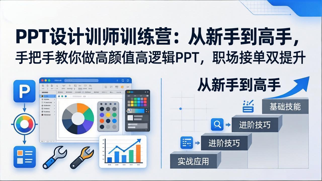 (17886期)PPT设计训师训练营:从新手到高手,手把手教你做高颜值高逻辑PPT,职场接单双提升-千寻创业网