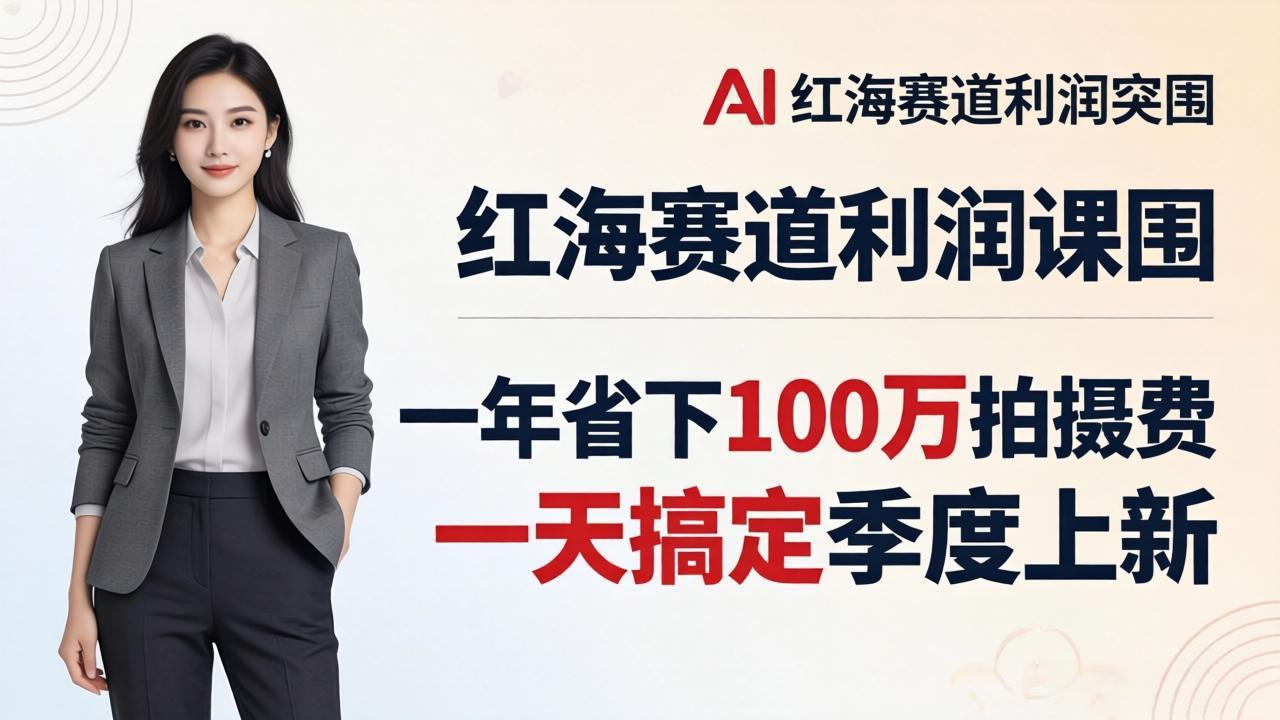 （17884期）服装老板AI模特图课：一年省下100万拍摄费，一天搞定季度上新，红海赛道利润突围-千寻创业网