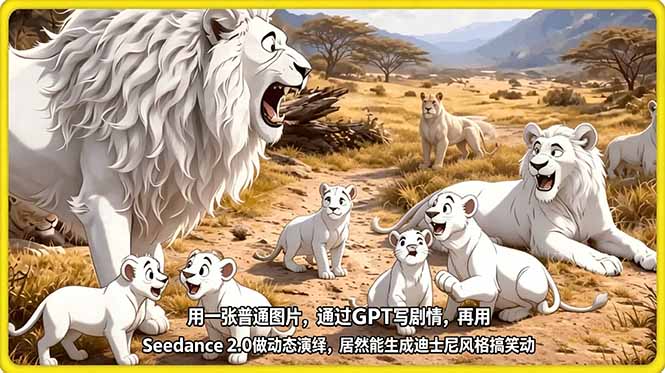 (18137期)用一张普通图片,通过GPT写剧情,再用Seedance 2.0做动态演绎,居然能生成迪士尼风格搞笑动画-千寻创业网