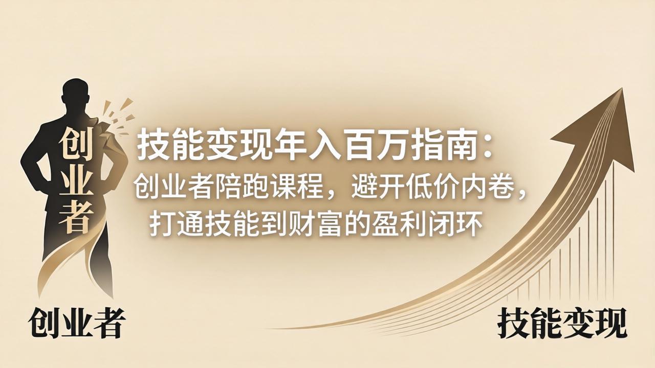 (18139期)技能变现年入百万指南:创业者陪跑课程,避开低价内卷,打通技能到财富的盈利闭环-千寻创业网
