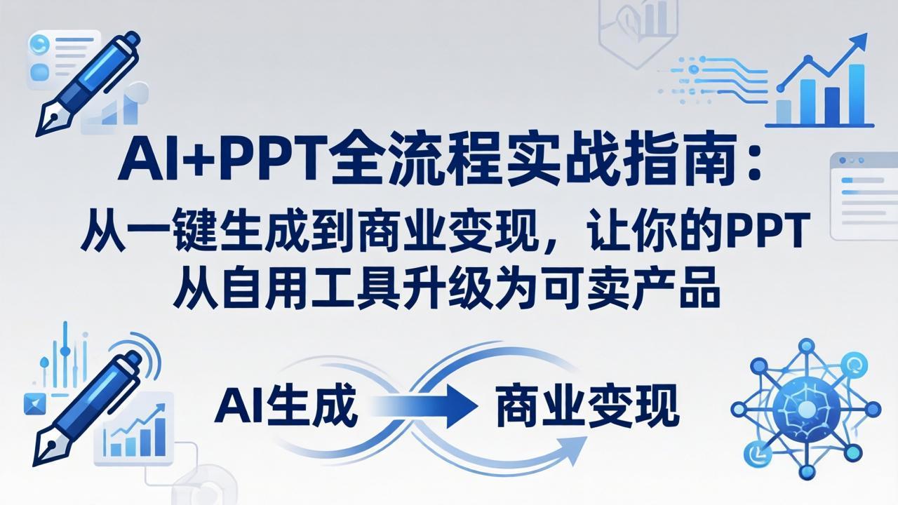（18142期）AI+PPT全流程实战指南-更新4月21：从一键生成到商业变现，让你的PPT从自用工具升级为可卖产品-千寻创业网