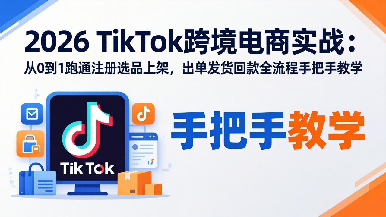 （17850期）2026TikTok跨境电商实战：从0到1跑通注册选品上架，出单发货回款全流程手把手教学-千寻创业网
