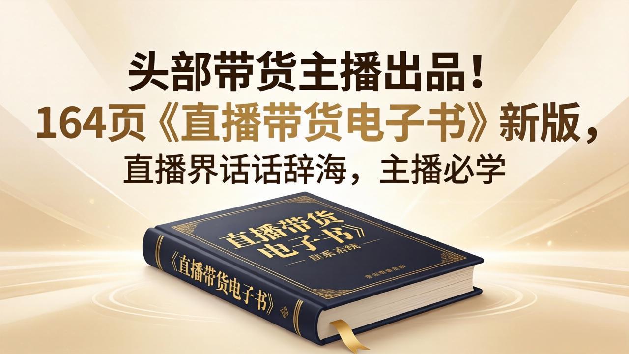 （18056期）头部带货主播出品！164页《直播带货电子书》新版，直播界话术辞海，主播必学-千寻创业网