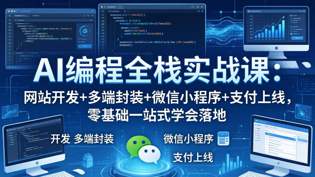 （18049期）AI编程全栈实战课：网站开发+多端封装+微信小程序+支付上线，零基础一站式学会落地-千寻创业网