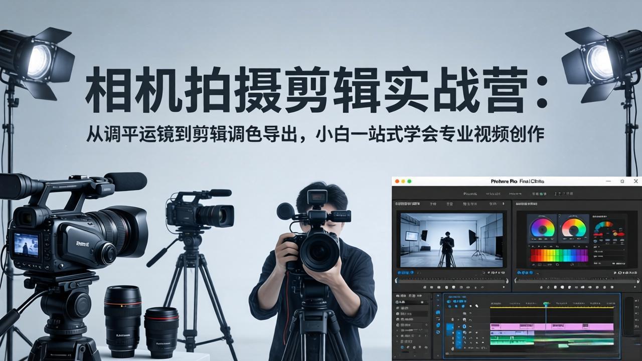 （18002期）相机拍摄剪辑实战营：从调平运镜到剪辑调色导出，小白一站式学会专业视频创作-千寻创业网