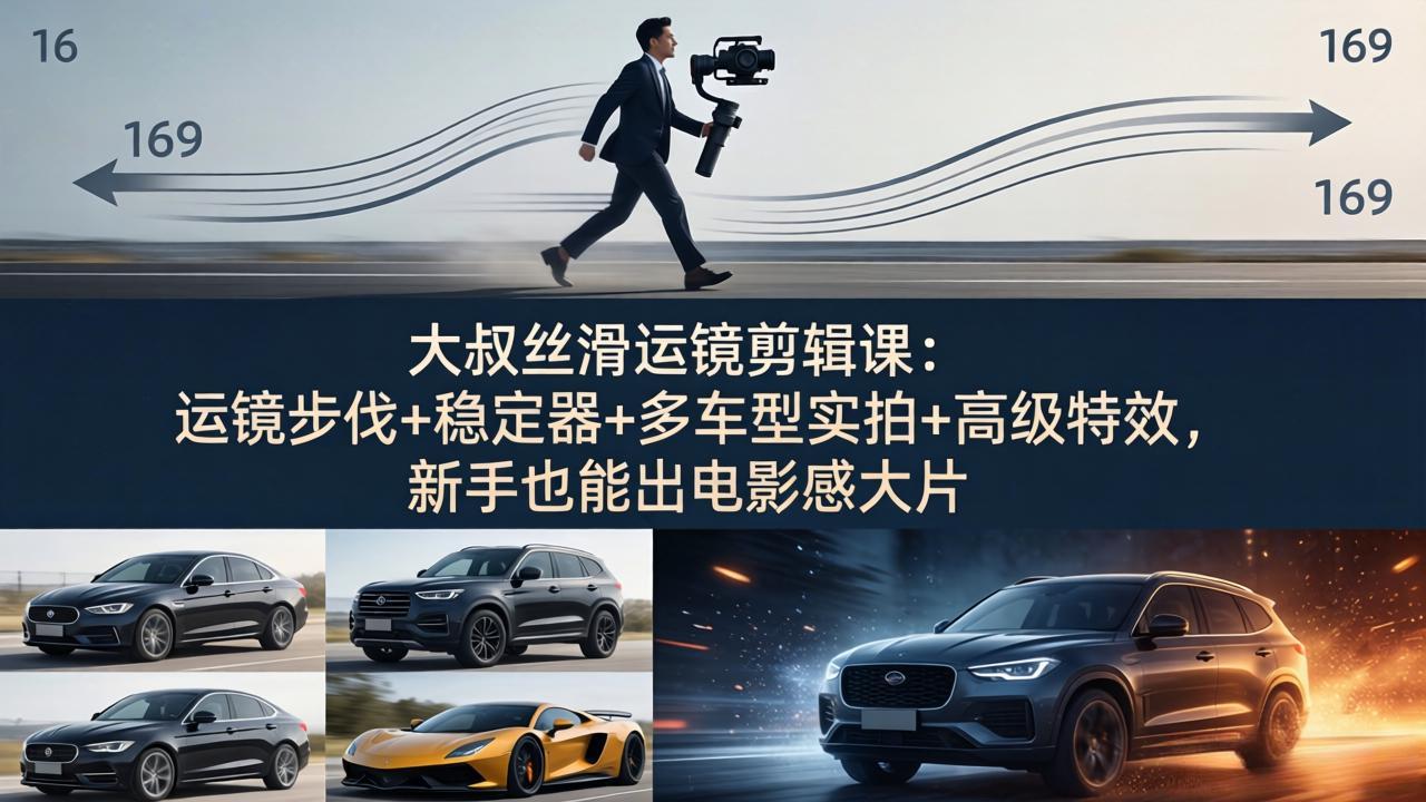 （18004期）大叔丝滑运镜剪辑课：运镜步伐+稳定器+多车型实拍+高级特效，新手也能出电影感大片-千寻创业网