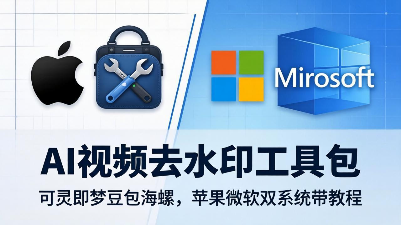 （18073期）AI视频去水印工具包：可灵即梦豆包海螺，苹果微软双系统带教程-千寻创业网