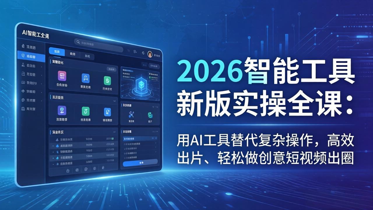 （18005期）2026智能工具新版实操全课：用AI工具替代复杂操作，高效出片、轻松做创意短视频出圈-千寻创业网