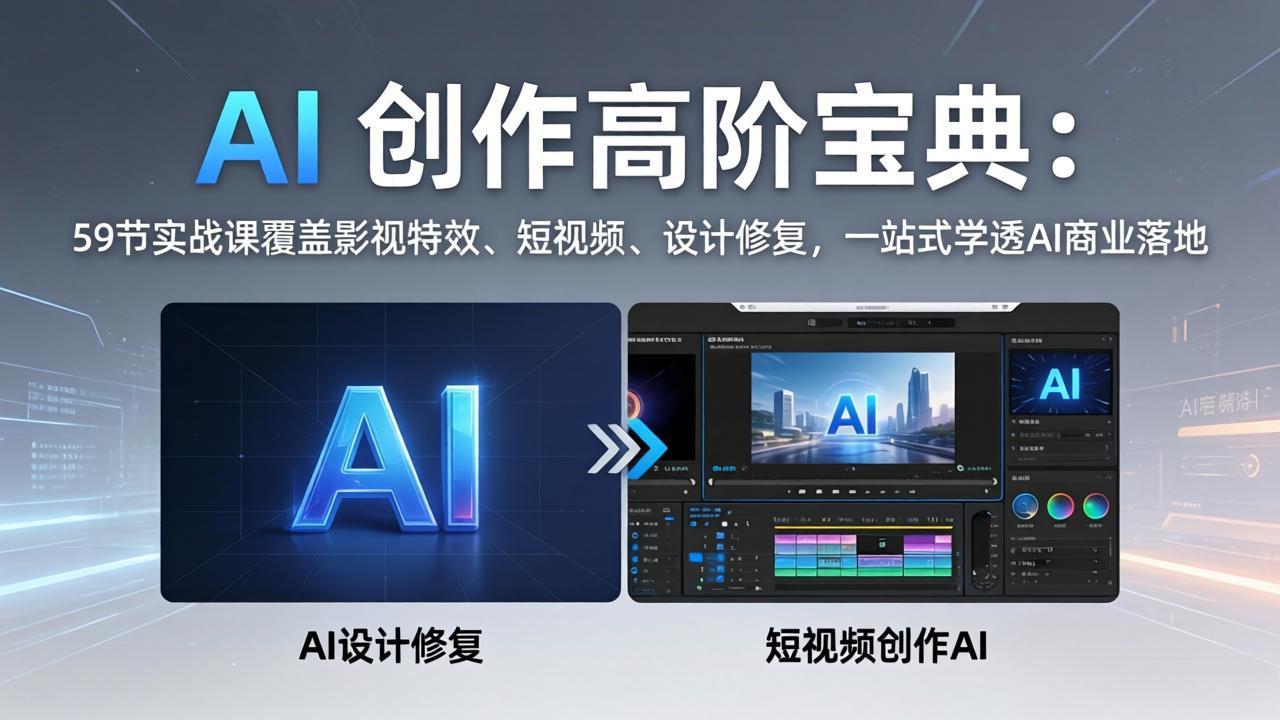 （17887期）AI 创作高阶宝典：59节实战课覆盖影视特效、短视频、设计修复，一站式学透AI商业落地-千寻创业网