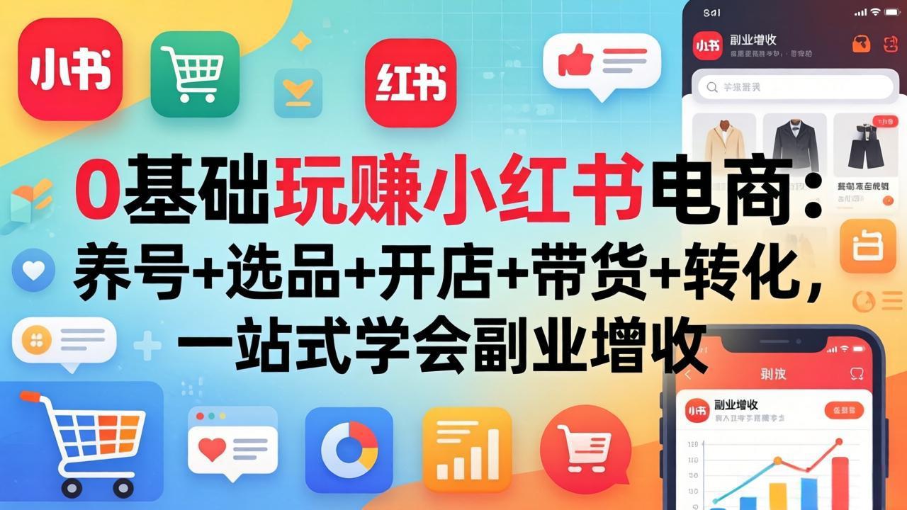 （17949期）0基础玩赚小红书电商：养号+选品+开店+带货+转化，一站式学会副业增收-千寻创业网