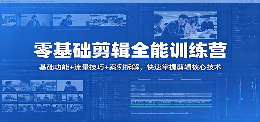 零基础剪辑全能训练营：基础功能+流量技巧+案例拆解，快速掌握剪辑核心技术-千寻创业网