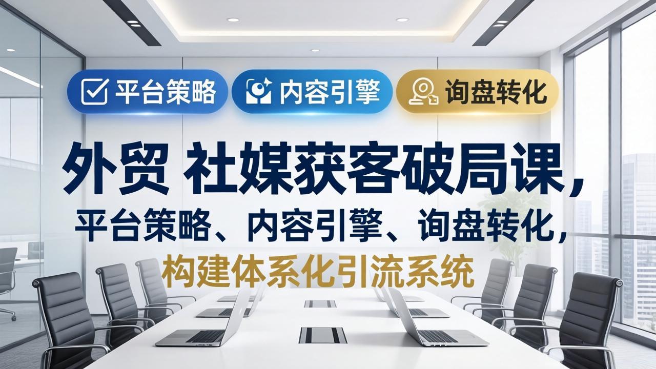 （17901期）外贸 社媒获客破局课，平台策略、内容引擎、询盘转化，构建体系化引流系统（更新26年3月）-千寻创业网