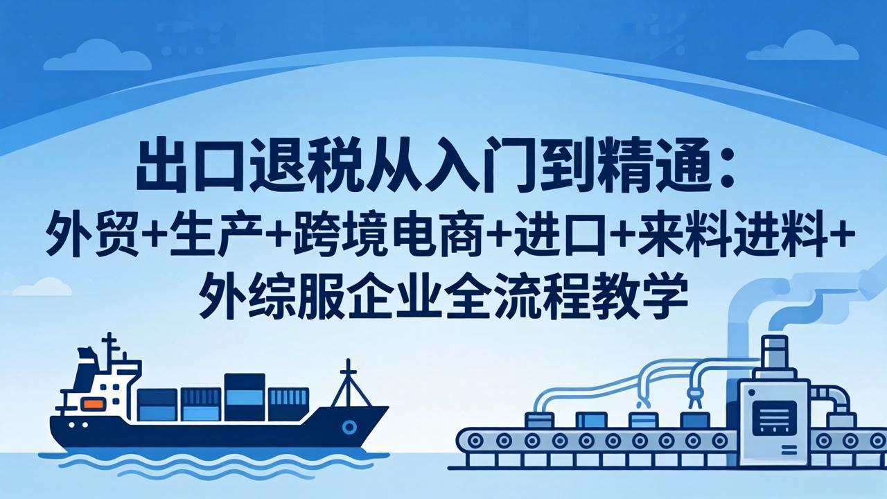 （18065期）出口退税从入门到精通：外贸+生产+跨境电商+进口+来料进料+外综服企业全流程教学-千寻创业网