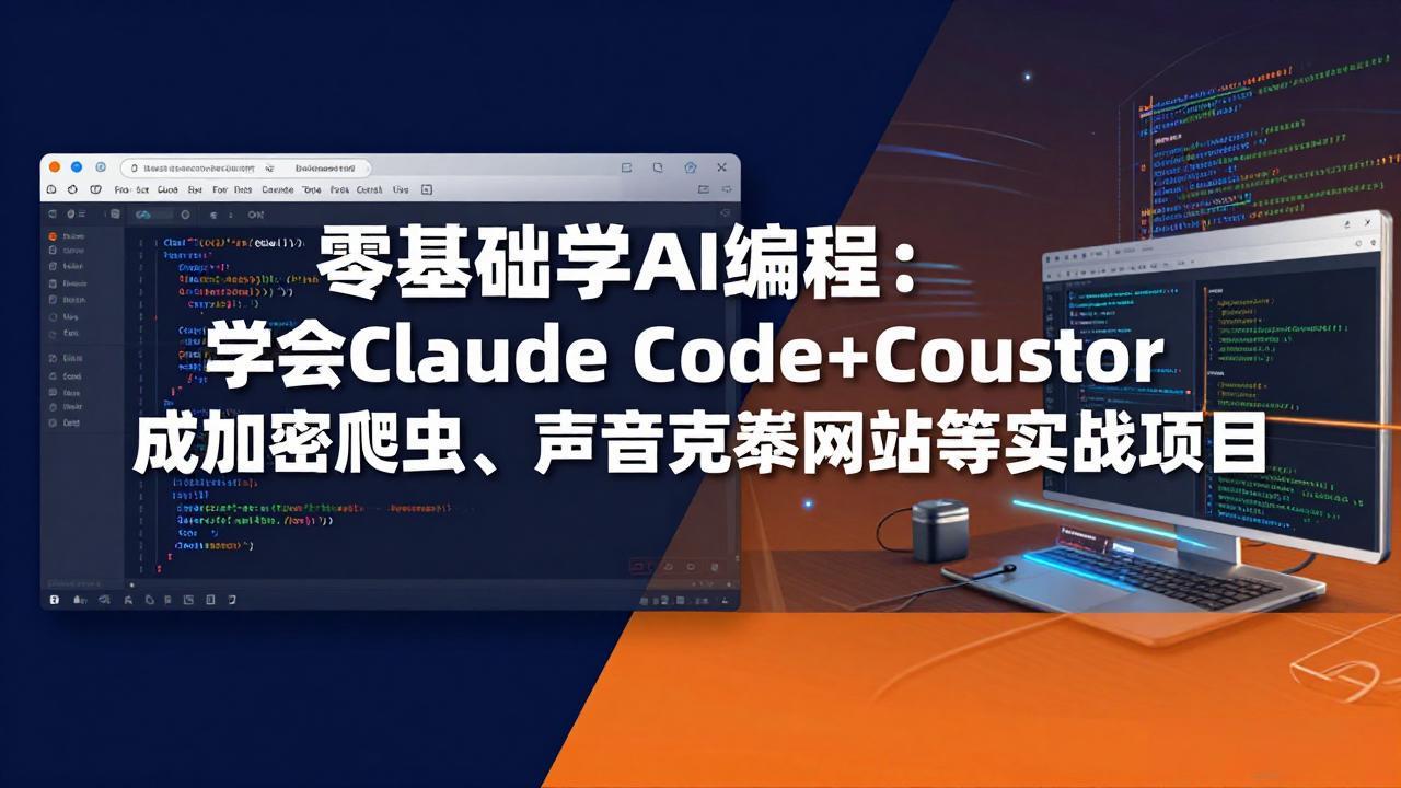 （17941期）零基础学AI编程：学会Claude Code+Cursor完成加密爬虫、声音克隆网站等实战项目-千寻创业网