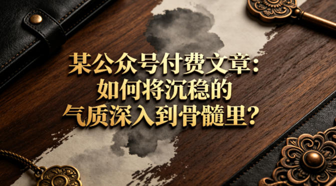 某公众号付费文章：如何将沉稳的气质深入到骨髓里？-千寻创业网