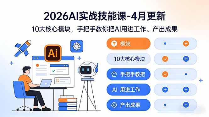 （17941期）2026AI实战技能课-4月更新：10大核心模块，手把手教你把AI用进工作、产出成果-千寻创业网