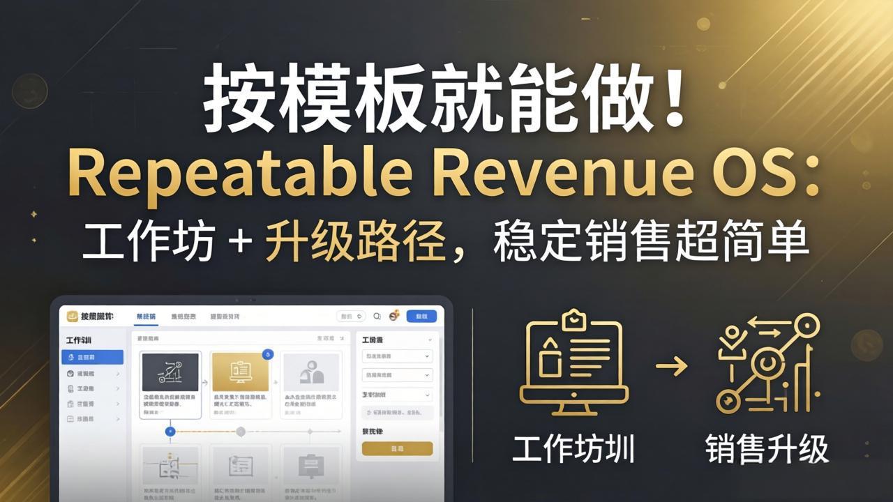 （18085期）按模板就能做！Repeatable Revenue OS：工作坊 + 升级路径，稳定销售超简单-千寻创业网