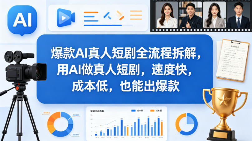 爆款AI真人短剧全流程拆解，用AI做真人短剧，速度快，成本低，也能出爆款-千寻创业网