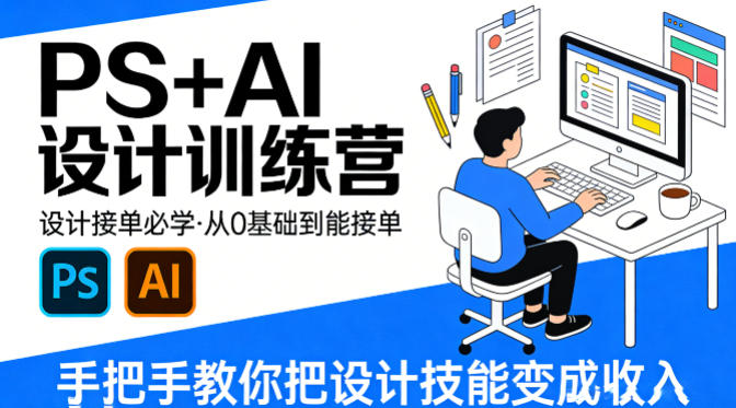 设计接单必学，PS+AI设计训练营，从0基础到能接单，手把手教你把设计技能变成收入-千寻创业网