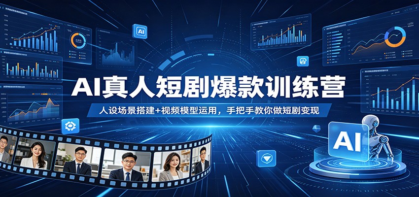 AI真人短剧爆款训练营：人设场景搭建+视频模型运用，手把手教你做短剧变现-千寻创业网