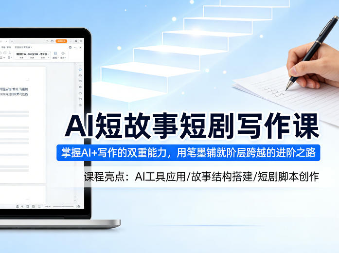 AI短故事短剧写作课，掌握AI+写作的双重能力，用笔墨铺就阶层跨越的进阶之路-千寻创业网