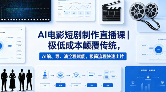 AI电影短剧制作直播课｜极低成本颠覆传统，AI编、导、演全程赋能，极简流程快速出片-千寻创业网