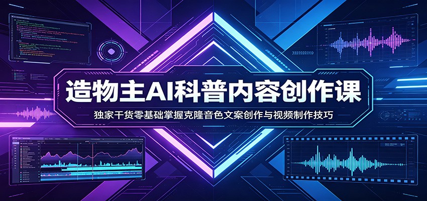 AI科普内容创作课：独家干货零基础掌握克隆音色文案创作与视频制作技巧-千寻创业网