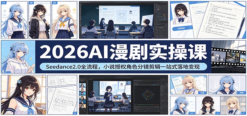 2026AI漫剧实操课：Seedance2.0全流程，小说授权角色分镜剪辑一站式落地变现-千寻创业网
