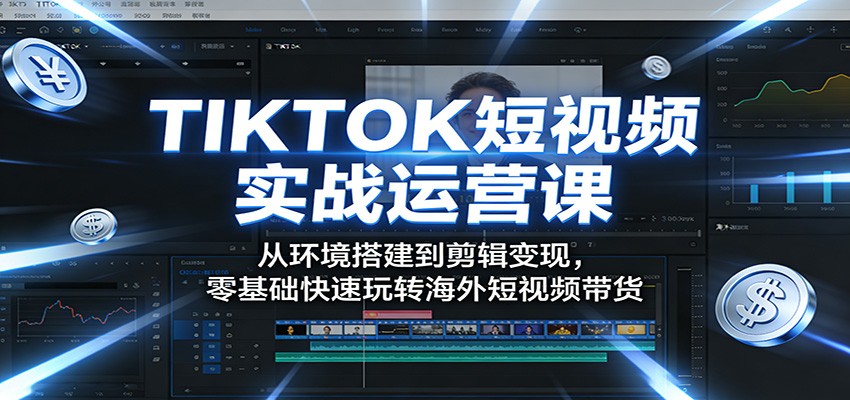 TIKTOK短视频实战运营课：从环境搭建到剪辑变现，零基础快速玩转海外短视频带货-千寻创业网