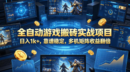全自动游戏搬砖实战项目，日入1k+，靠谱稳定，多机矩阵收益翻倍【揭秘】-千寻创业网