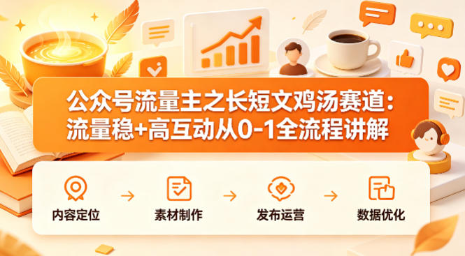 公众号流量主之长短文鸡汤赛道，流量稳+高互动，从0-1全流程讲解-千寻创业网