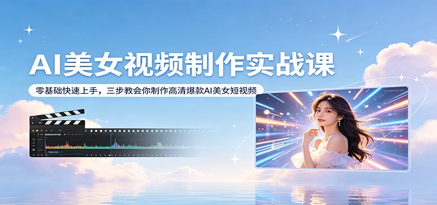 AI美女视频制作实战课：零基础快速上手，三步教会你制作高清爆款AI美女短视频-千寻创业网