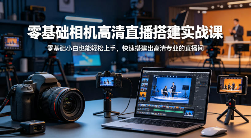 零基础相机高清直播间搭建实战课，小白也能轻松上手，快速搭建出高清专业的直播间-千寻创业网