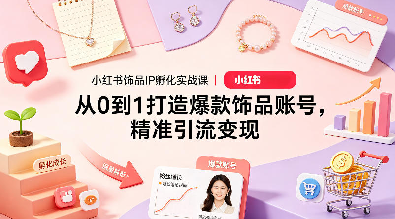 小红书饰品IP孵化实战课｜从0到1打造爆款饰品账号，精准引流变现-千寻创业网