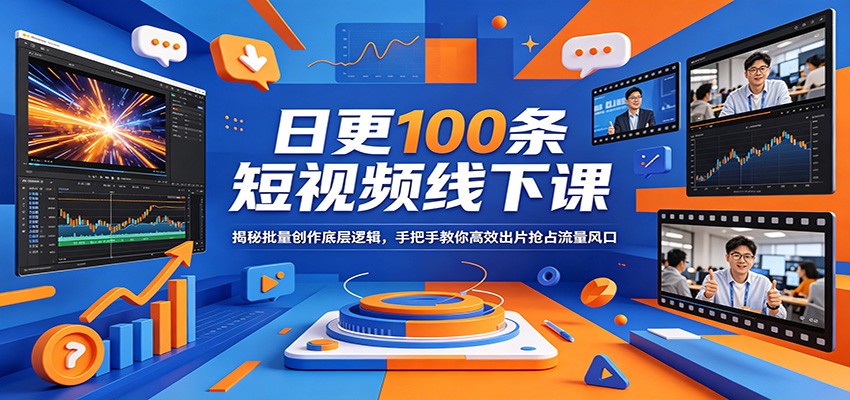 日更100条短视频线下课：揭秘批量创作底层逻辑，手把手教你高效出片抢占流量风口-千寻创业网